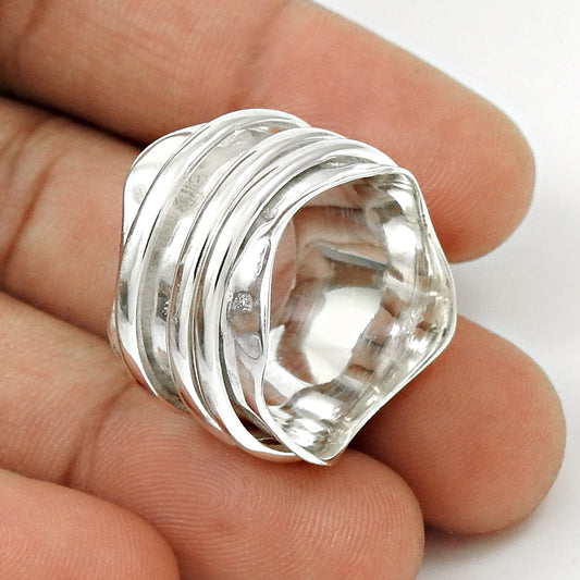 925 Solid Sterling Silver Spinner Ring Handmade Indian Band Jewelry