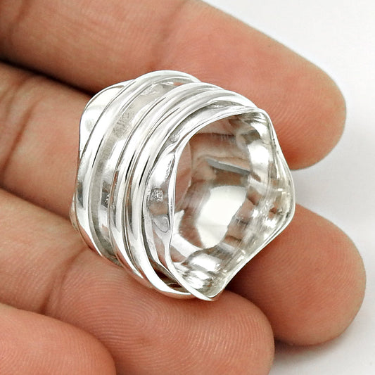 925 Solid Sterling Silver Spinner Ring Handmade Indian Band Jewelry