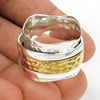 Spinner Ring Gold Plated Solid 925 Sterling Silver Handmade Jewelry