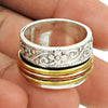 925 Solid Sterling Silver Spinner Ring Handmade Band Jewelry W4