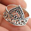 Solid 925 Sterling Silver Crown Ring Band Jewelry