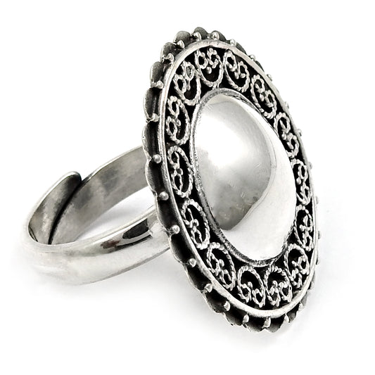 Solid 925 Sterling Silver Adjustable Ring Handmade Band Jewelry