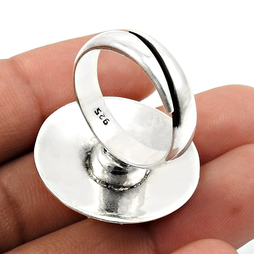Cocktail Ring 925 Solid Sterling Silver Handmade Indian Jewelry B1