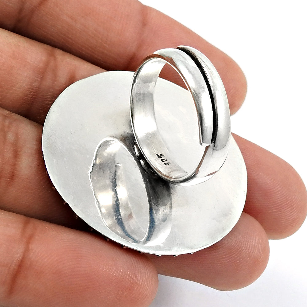 Cocktail Ring 925 Solid Sterling Silver Handmade Indian Jewelry B2