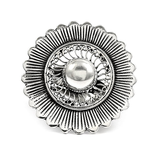925 Sterling Silver Handcrafted Cocktail Ring Statement Jewelry