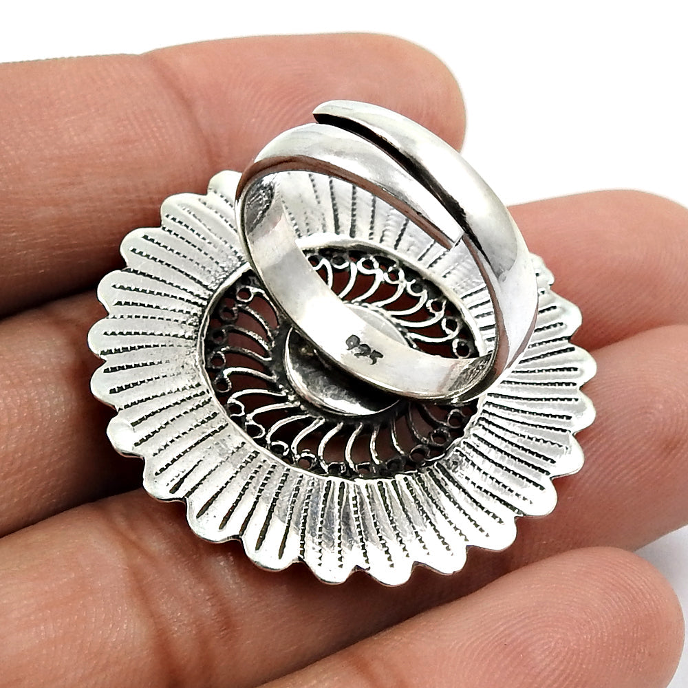 925 Sterling Silver Handcrafted Cocktail Ring Statement Jewelry