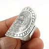 925 Solid Sterling Silver Jewelry Antique Artisan Ring B4