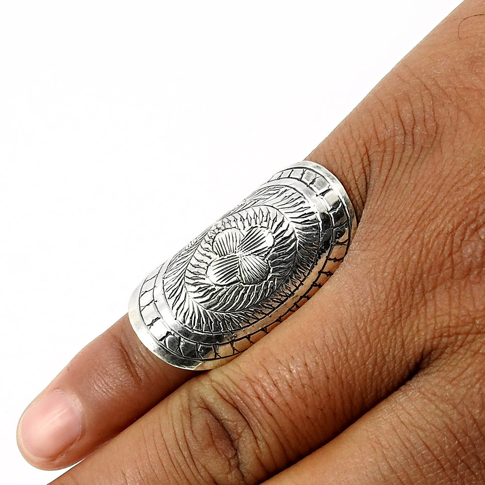 925 Sterling Silver Handcrafted Band Ring W7