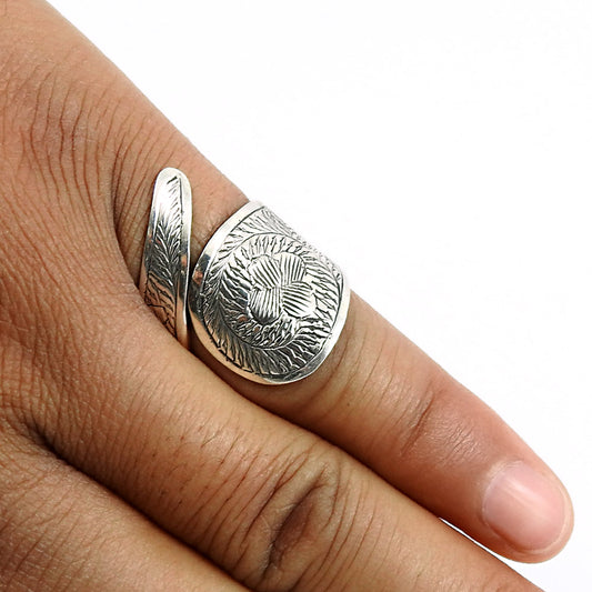 925 Solid Sterling Silver Band Ring Indian Artisan Jewelry B1