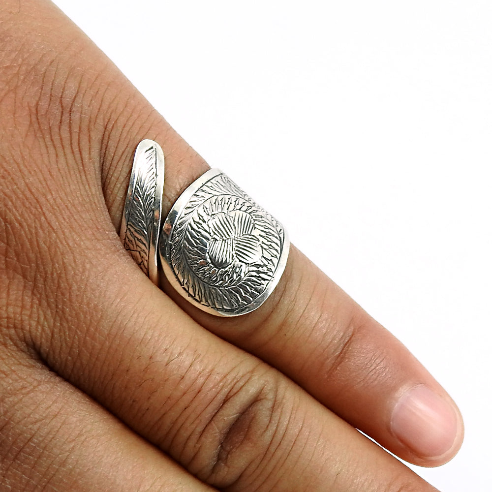 925 Solid Sterling Silver Band Ring Indian Artisan Jewelry B1