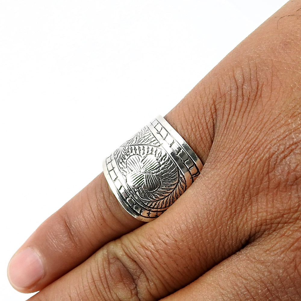 925 Sterling Silver Handcrafted Jewelry Cocktail Ring B2