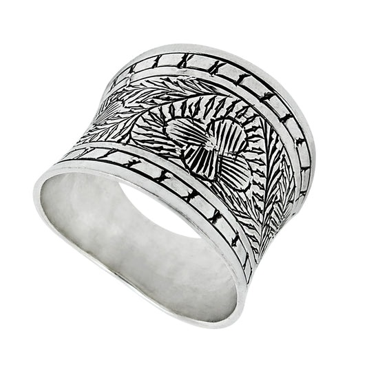 Solid 925 Sterling Silver Statement Band Ring B3