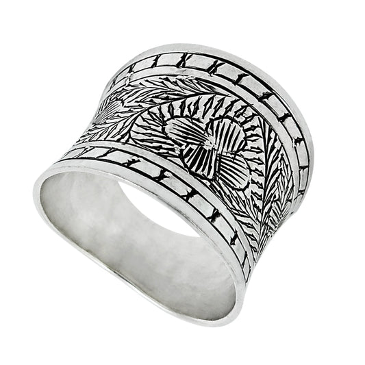 Solid 925 Sterling Silver Statement Band Ring B3