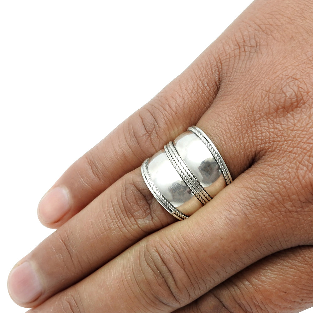 925 Solid Sterling Silver Statement Ring Handmade Jewelry B4