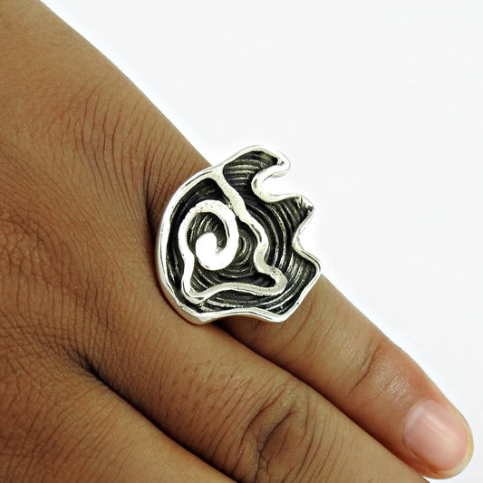 Handmade Vintage 925 Silver Ring Retro Classic Jewelry Band