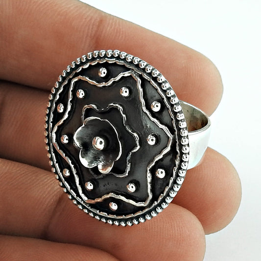 Vintage 925 Silver Handmade Ring Stylish Jewelry for Men Women
