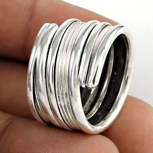 Vintage 925 Silver Handmade Adjustable Ring Artisan Jewelry