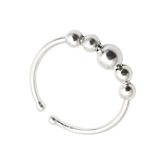 Solid 925 Sterling Silver Spinning Balls Ring Handmade Band