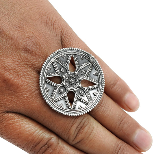 925 Sterling Silver Handcrafted Cocktail Ring Jewelry B3