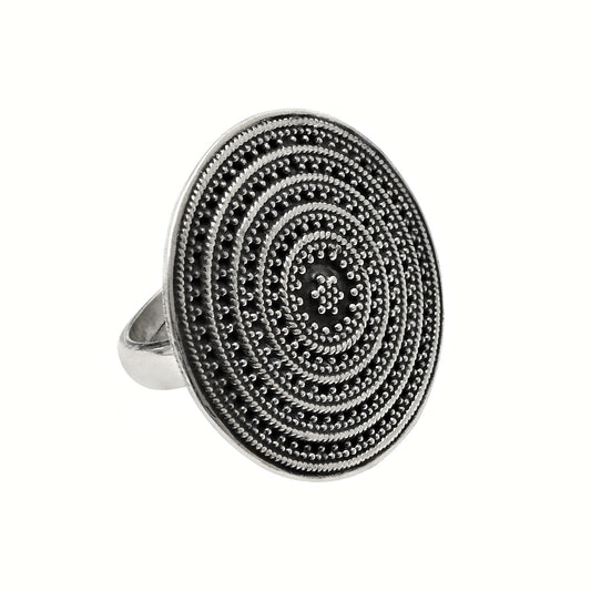 Solid 925 Sterling Silver Jewelry Statement Ring W9