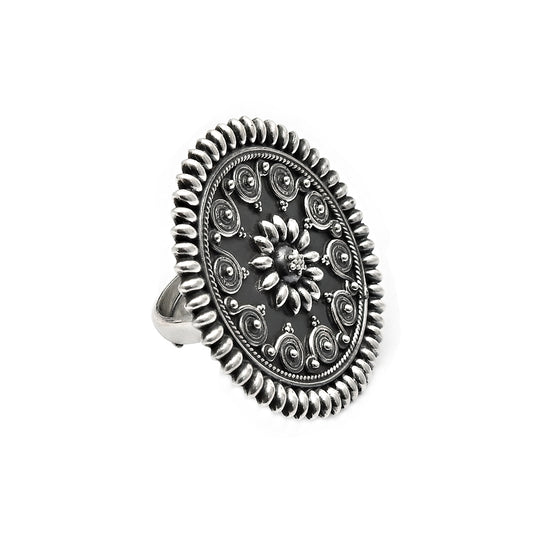 Statement Ring Solid 925 Sterling Silver Indian Artisan Jewelry