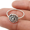 925 Sterling Silver Handcrafted Cocktail Flower Ring