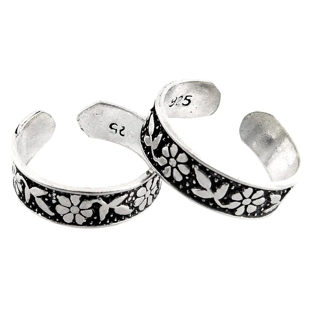 Traditional Indian Women Jewelry Toe Rings Solid 925 Silver