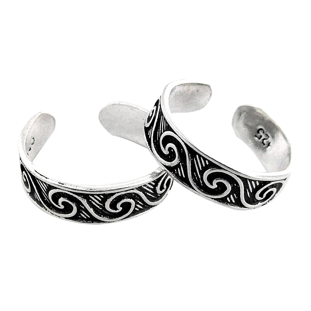 Traditional Indian Ethnic Jewelry Sterling Silver Toe Rings Handmade
