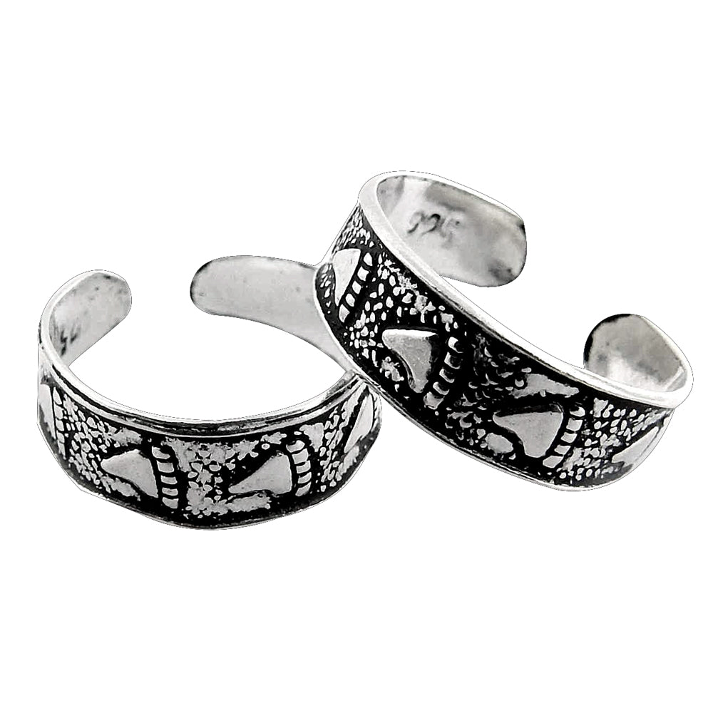 Ethnic Indian Silver Wedding Toe Rings Handmade 925