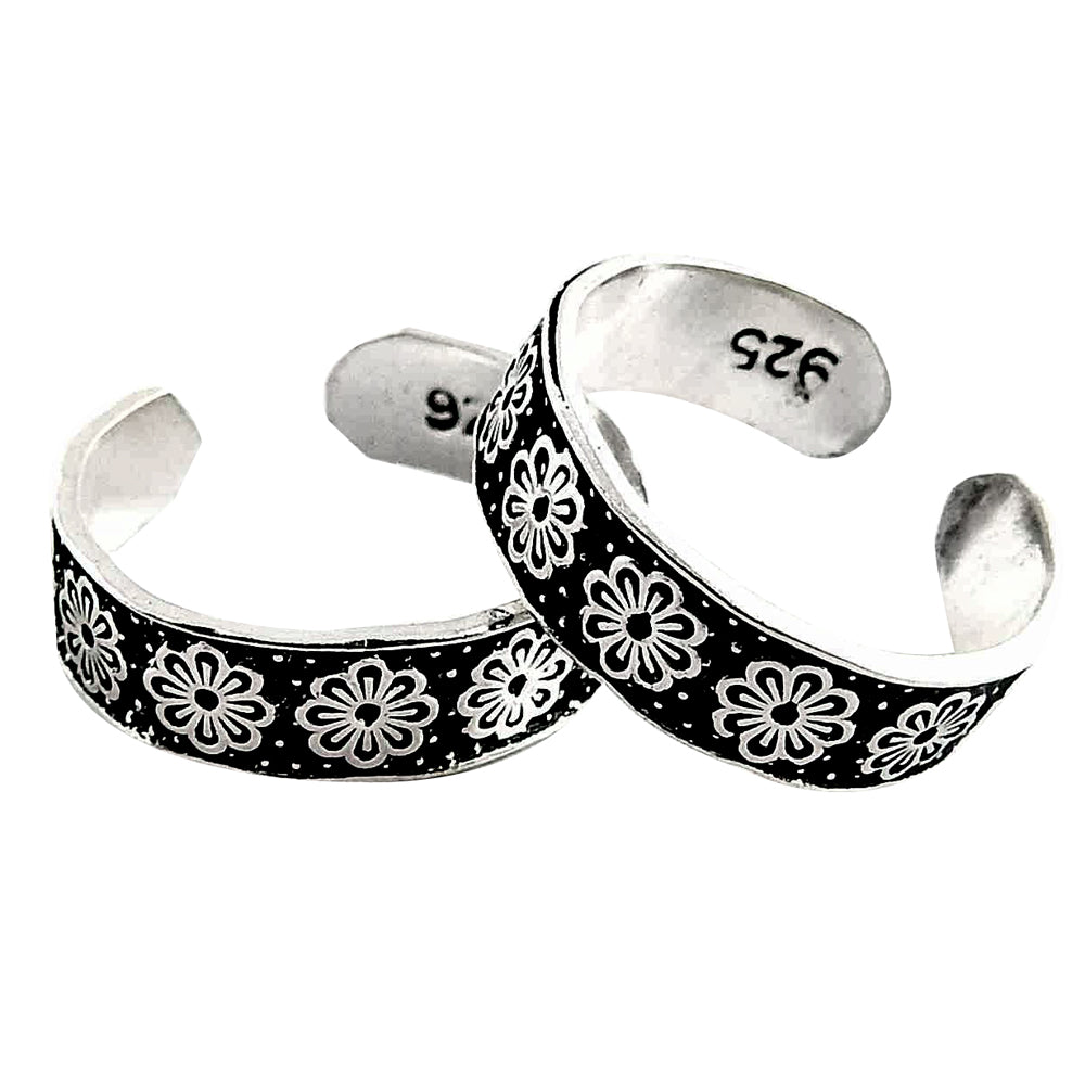 Handmade Indian Cultural Wedding Toe Rings Solid 925 Silver