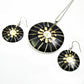 925 Silver Natural Shiva Eye Shell Earrings Pendant Set