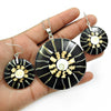 925 Silver Natural Shiva Eye Shell Earrings Pendant Set