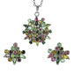 Natural Tourmaline Gemstone 925 Silver Earrings Pendant Set