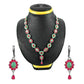 Natural Ruby Emerald 925 Sterling Silver Earrings Necklace Set