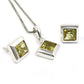 Natural Citrine Gemstone 925 Silver Earrings Pendant Set