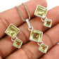 Natural Lemon Topaz Earrings Pendant 925 Silver Jewelry Set
