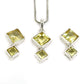 Natural Lemon Topaz Earrings Pendant 925 Silver Jewelry Set