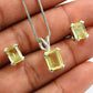 Elegant 925 Sterling Silver Lemon Topaz Earrings Pendant Jewelry Set