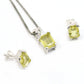 Elegant 925 Sterling Silver Lemon Topaz Earrings Pendant Jewelry Set