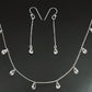 Classic White CZ Earrings Necklace Jewelry Set in Sterling Silver