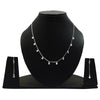 Classic White CZ Earrings Necklace Jewelry Set in Sterling Silver