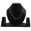 Wedding Gift Jewelry 925 Silver Pink CZ Earrings Necklace Set