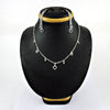 Solid 925 Sterling Silver Heart Charm Earrings Necklace Set