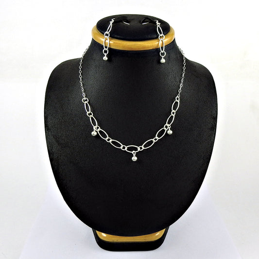 Dainty 925 Sterling Silver Necklace Earrings Effortless Elegance for Women