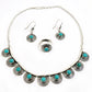 Genuine Turquoise 925 Sterling Silver Jewelry Set Gift for Her