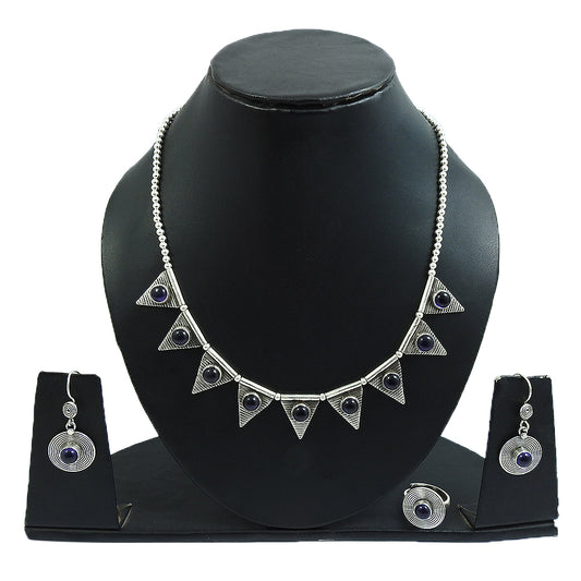 Effortless Beauty Genuine Amethyst Gemstone 925 Silver Jewelry Set