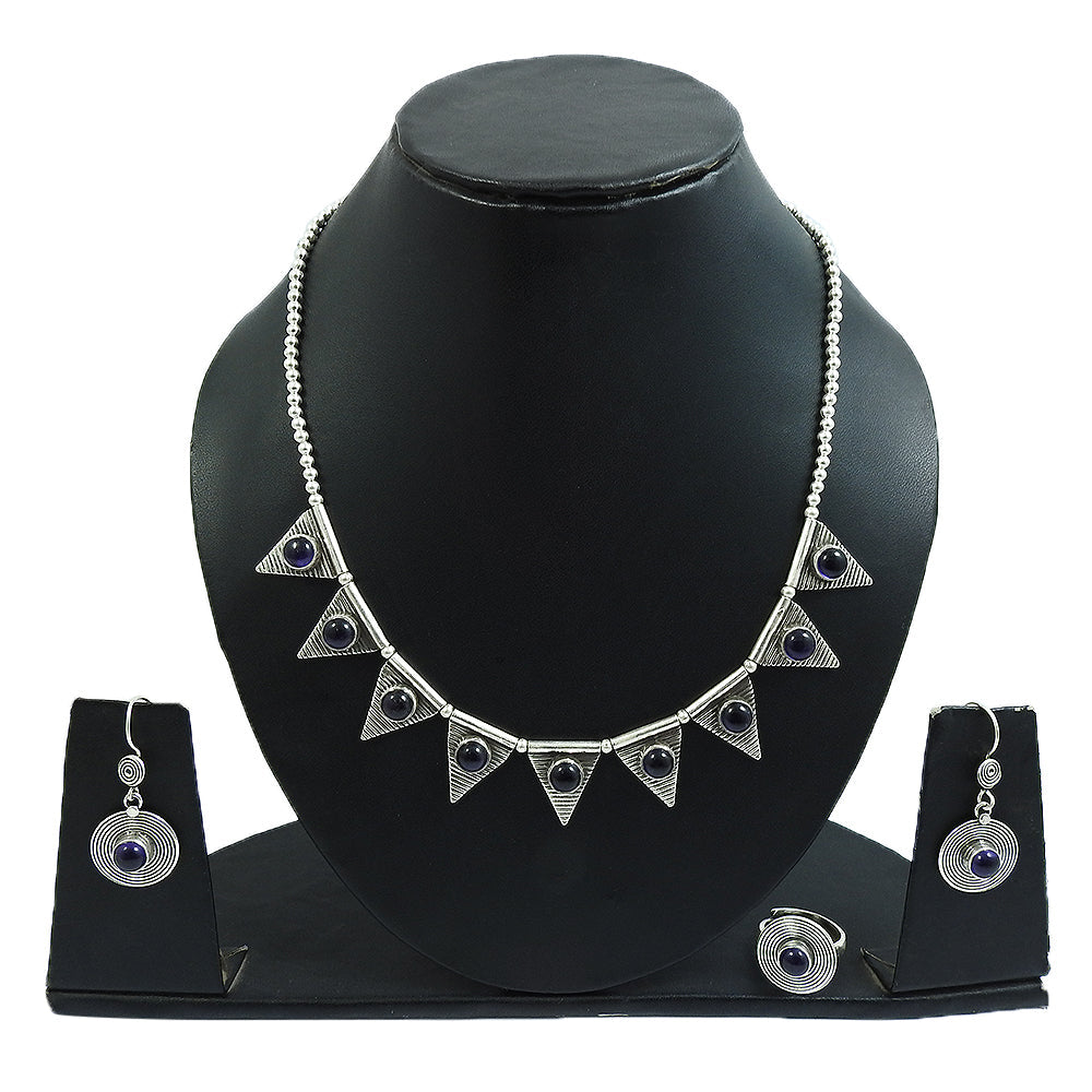 Effortless Beauty Genuine Amethyst Gemstone 925 Silver Jewelry Set