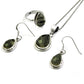 Elegant Earrings Pendant Ring 925 Sterling Silver Black Rutile Jewelry Set for Women