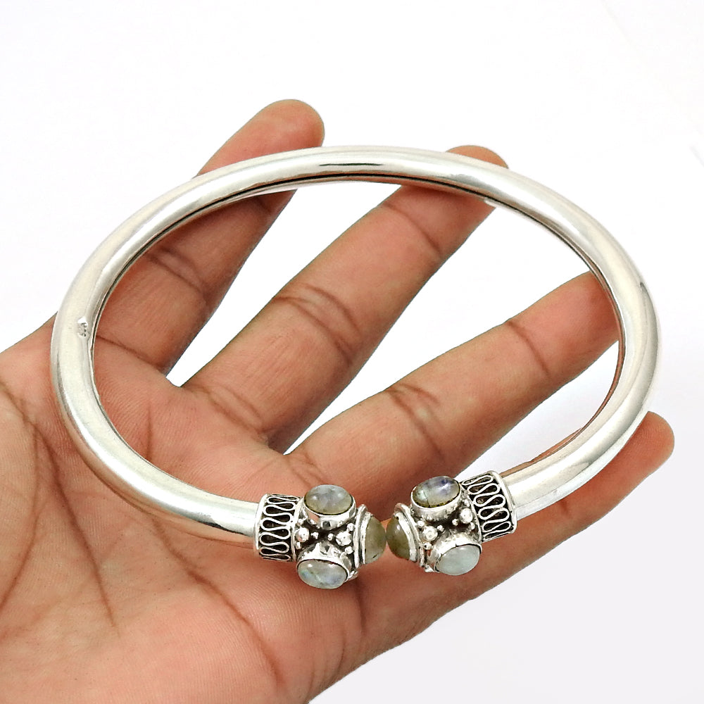 Rainbow Moonstone 925 Sterling Silver Anklets Elegant Jewelry