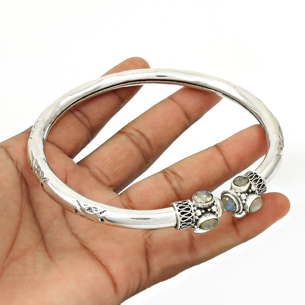 Rainbow Moonstone 925 Sterling Silver Handmade Anklets